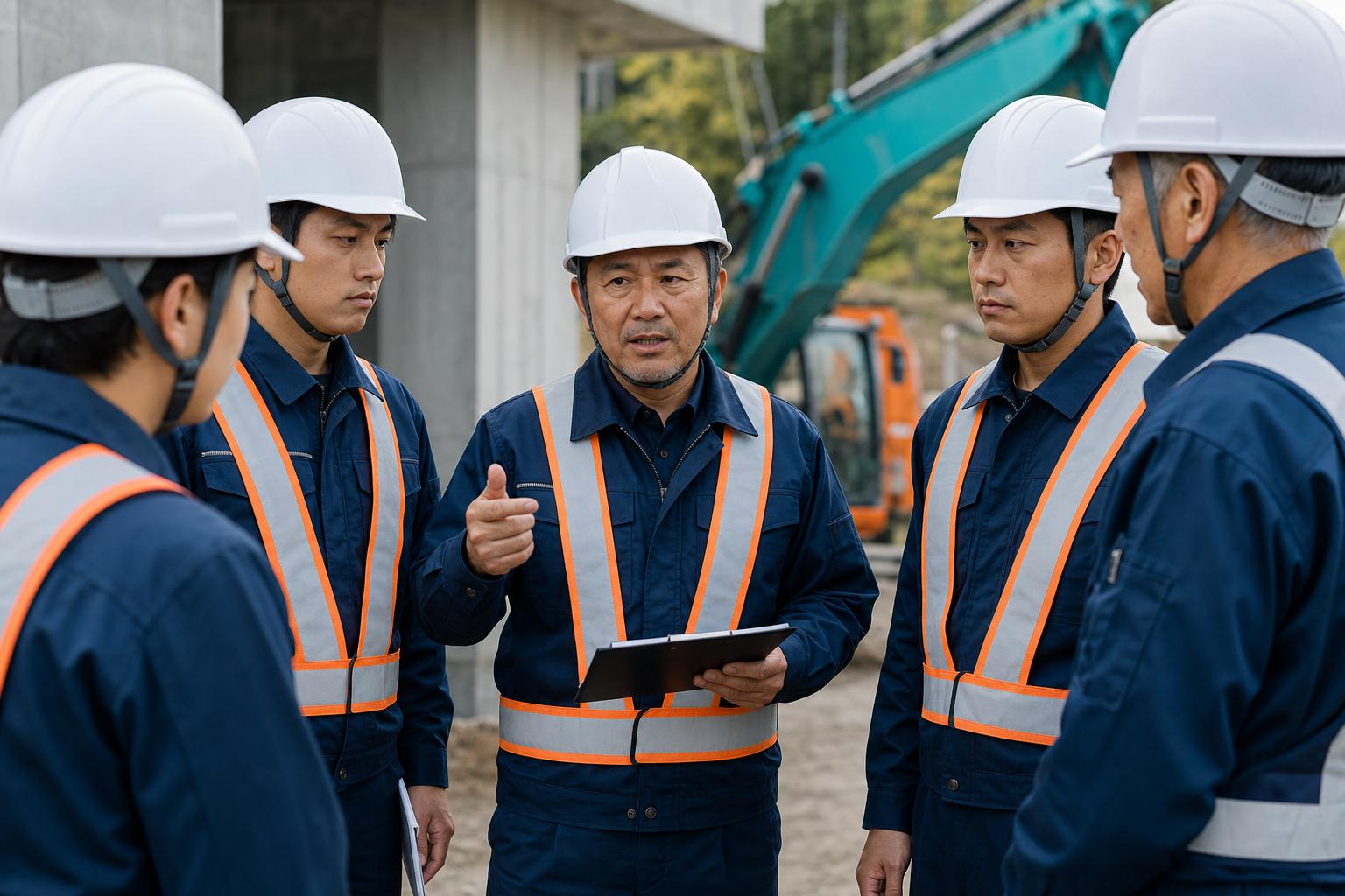 建設現場で作業する施工チーム